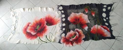 Szal filcowany na jedwabiu NaszMiszMasz